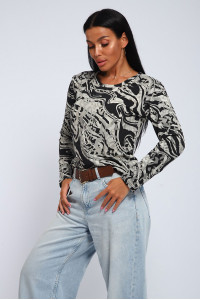 Джемпер женский "Джесси" джерси (р-ры: 48-62) волна