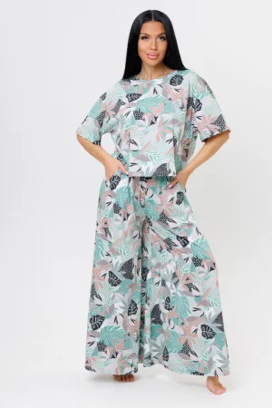 Костюм двойка женский №2220/1 кулирка (р-ры: 42-60) зеленый