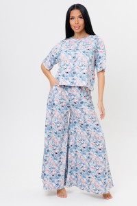 Костюм двойка женский №2220 кулирка (р-ры: 42-60) голубой