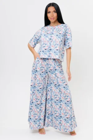 Костюм двойка женский №2220 кулирка (р-ры: 42-60) голубой