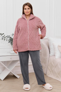 Костюм двойка женский "Палея-2" велсофт-велюр стрейч (р-ры: 48-58) сухая роза