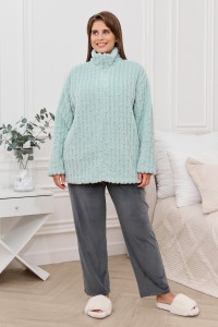 Костюм двойка женский "Палея-2" велсофт-велюр стрейч (р-ры: 48-58) ментоловый