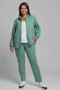 Костюм двойка женский "Далия" футер 2-х нитка с лайкро (р-ры: 48-58) зеленый