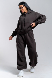 Костюм двойка женский "Фенди" футер микроначес (р-ры: 44-54) графит