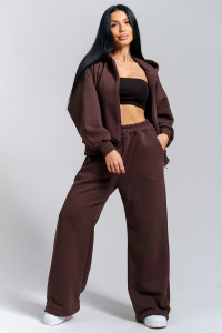 Костюм двойка женский "Фенди" футер микроначес (р-ры: 44-54) шоколад