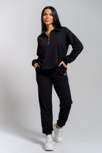 Костюм двойка женский "Свирель" футер (р-ры: 44-54) черный