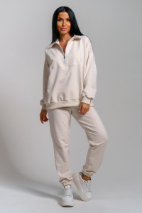 Костюм двойка женский "Свирель" футер (р-ры: 44-54) бежевый