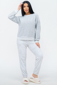 Костюм двойка женский "Вита" махра (р-ры: 44-58) серый меланж