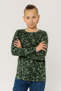 Лонгслив детский ФЛ "Буквы" кулирка (последний размер) хаки 146