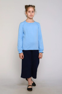 Лонгслив школьный "Анечка" кулирка с лайкрой (последний размер) голубой 134