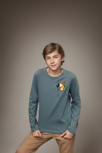 Лонгслив детский ФЛ "Хиппи" кулирка (последний размер) светлый хаки 140,158