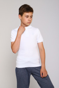 Футболка школьная "Гимназия" рибана с лайкрой (последний размер) белый 158