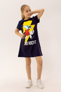 Платье детское "Мульти" ФЛ-3 кулирка (последний размер) темно-синий 158