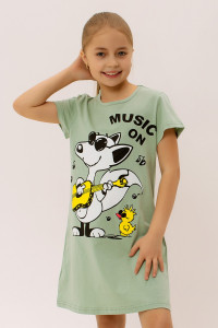 Платье детское "Мульти" ФЛ-3 кулирка (последний размер) светлый хаки 158