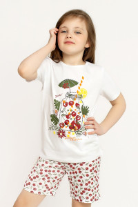 Пижама детская ФЛ-11 "Вишенки" кулирка (последний размер) 110,128