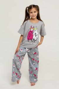 Пижама детская ФЛ "Drama" кулирка (последний размер) серый 134