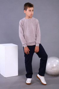 Джемпер детский "Класс" кашкорсе с лайкрой (последний размер) кофе 134