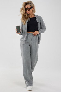 Костюм двойка женский К-062 футер варёнка (р-ры: 48-58) серый