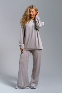 Костюм двойка женский 974 велюр бамбук (р-ры: 44-58) серый