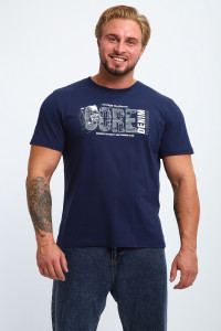 Футболка мужская №105 кулирка (р-ры: 50-60) синий