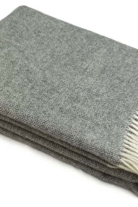 Плед "Vladi" шерсть "Лаура" белый-темно-серый