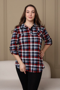 Туника женская 567 кулирка (последний размер) синий-красный 50-52,64-66