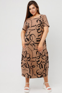 Платье женское П168 кулирка (последний размер) мокко 56