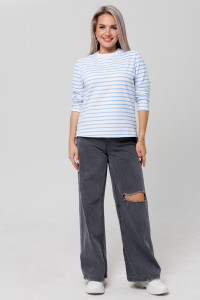 Джемпер женский Д14 футер с лайкрой (последний размер) голубой 60