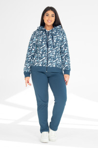 Костюм двойка женский ФК-12 "Линда" футер 2-х нитка с начёсом (последний размер) индиго 50,52,54