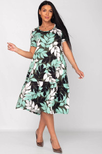 Платье женское "Агния" К-344 кулирка (последний размер) зелень 50