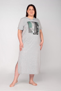 Платье женское К-347 "Перфект" кулирка (последний размер) серый меланж 60