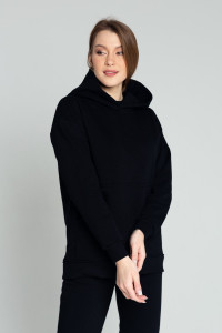 Толстовка женская "Моне" ФТ-20 футер 3-х нитка петля (последний размер) черный 54