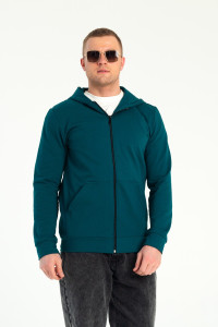 Толстовка мужская ФТ-26 "Вегас" футер 2-х нитка (последний размер) петроль 52