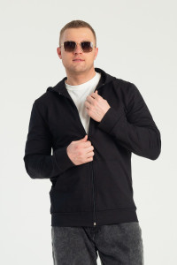 Толстовка мужская ФТ-26 "Вегас" футер 2-х нитка (последний размер) черный 48