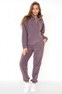 Костюм двойка женский "Микс Д" флис (последний размер) баклажан 44,56,58