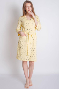 Пеньюар двойка женский "Аврора Г" кулирка (последний размер) желтый 50