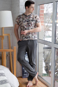 Костюм двойка мужской "Александр 3к" кулирка (последний размер) коричневый 56,58