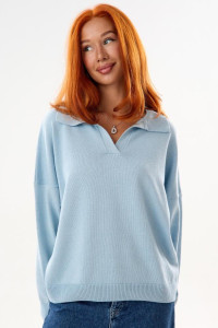 Джемпер женский "Феникс Г" вязаное полотно (последний размер) голубой 52-58