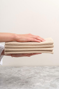 Набор вафельных полотенец "Ночь Нежна" бежевый 4 шт.