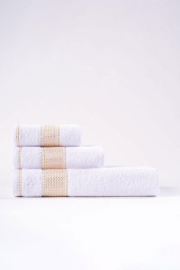 Набор махровых полотенец "Goldy" белый 3 шт.