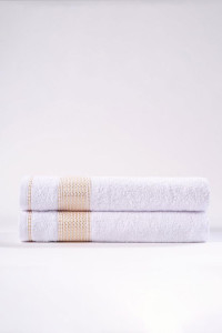 Набор махровых полотенец "Goldy" белый 2 шт.