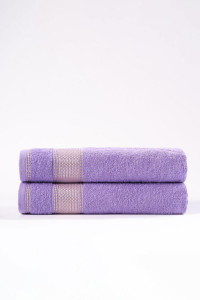Набор махровых полотенец "Goldy" фиолетовый 2 шт.