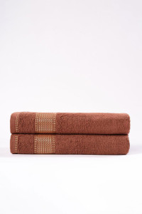 Набор махровых полотенец "Goldy" коричневый 2 шт.