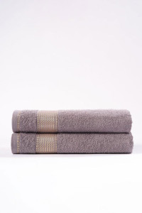 Набор махровых полотенец "Goldy" темно-серый 2 шт.