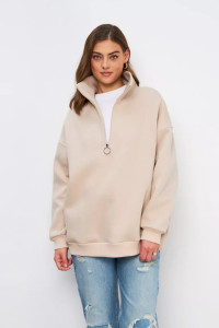 Свитшот женский №14427 футер 3-х нитка с начесом (р-ры: 42-54) бежевый