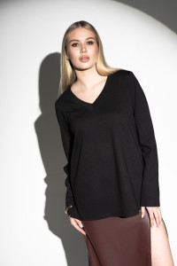 Лонгслив женский №056759 милано (р-ры: 54-58) черный