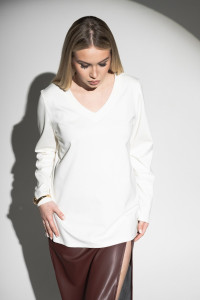 Лонгслив женский №056759 милано (р-ры: 54-58) молочный