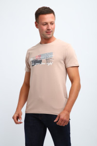 Футболка мужская №058 кулирка пенье (р-ры: M-6XL) бежевый