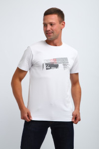 Футболка мужская №058 кулирка пенье (р-ры: M-6XL) белый