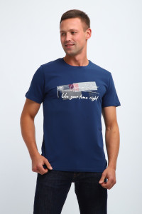 Футболка мужская №058 кулирка пенье (р-ры: M-6XL) индиго